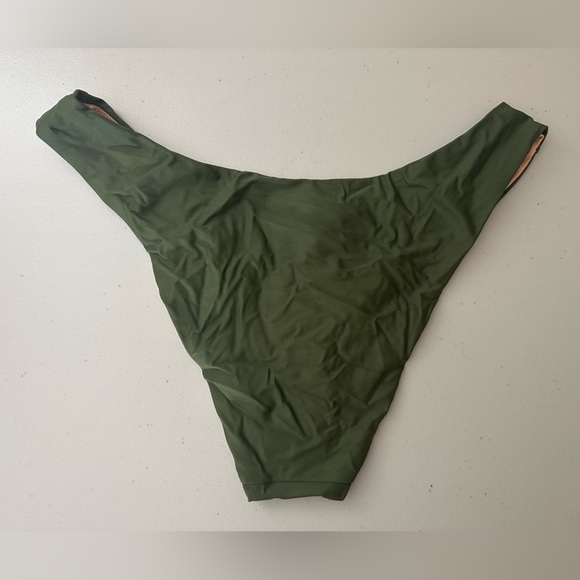 J.Crew Curved Waist Cheeky Bikini Bottoms Olive Green Size Small - Picture 8 of 8